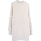 Демисезонный бархатный длинный свитер, трикотажное платье, средней длины, оверсайз