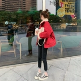 Красная осенняя демисезонная бархатная ретро куртка, 2020, свободный крой