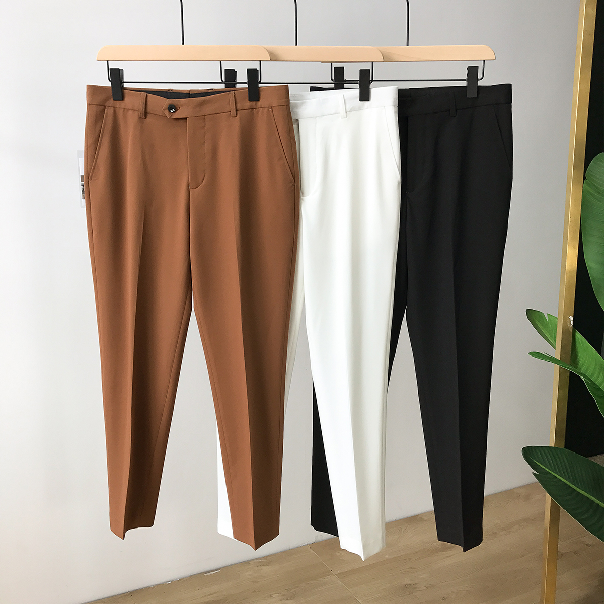 Korean summer new trend nine-point pants men's casual pants Korean version of youth vertical pencil pants men's casual trousers