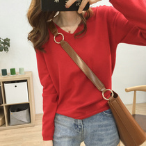 Ice silk sweater short-sleeved T-shirt womens summer 2021 new Korean version loose thin section V-neck pullover base top tide