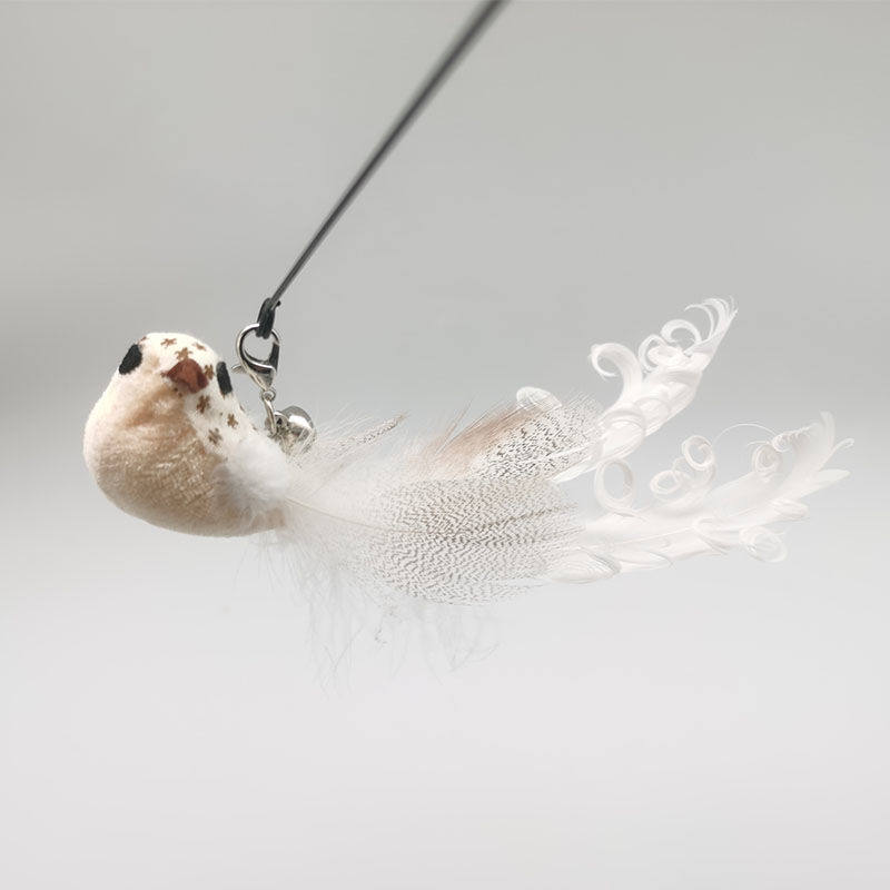 Teasing the cat sticks self-hi-de-sulking feather resistant to bite with bell and cat toy pet supplies suction cup steel wire long pole teasing cat stick