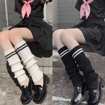 Japanese jk knit pile socks set Lolita calf socks white autumn and winter pile stockings stockings striped leg socks