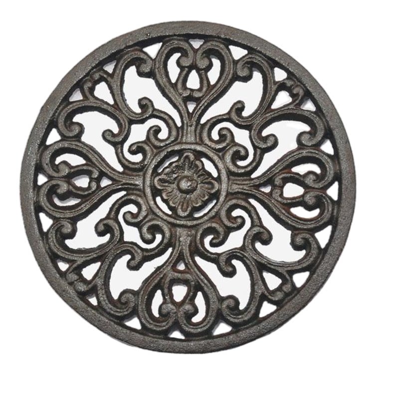Cast iron round pot mat high temperature resistant anti-scalding mat kitchen table mat heat insulation pad plate mat wrought iron home groceries