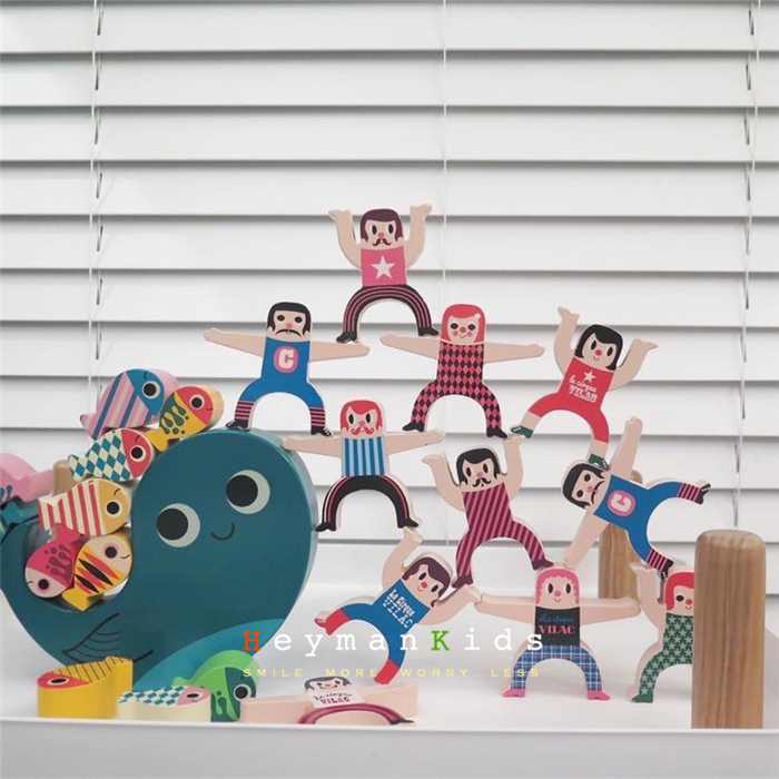 heymankids｜French vilac children's board game acrobatics Jenga Le wooden stacking game toys