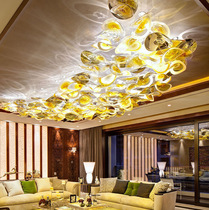 Sky hanging abstract lotus leaf lamp Hotel soft decoration Mei Chen atrium hanging sand table engineering creative ceiling hanging