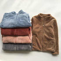 Men and womens coat autumn and winter New Baby plus velvet thickened coral velvet with middle and big childrens warm coat