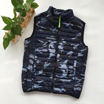 Foreign trade Original Single autumn and winter New Large size Mens Light stand collar down cotton waistcoat camouflage Waistcoat Vest