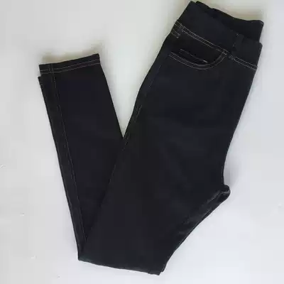 Daily single high-waisted stretch women's jeans spring and autumn small black pants Joker outside wear pants comfortable trousers