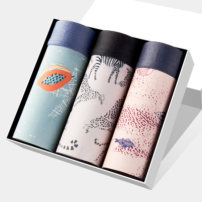 帕兰朵男士内裤三角裤男冰丝印花透气裤衩男人短裤头男式三角内裤