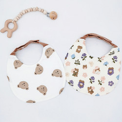 ins new Korean style saliva towel baby gauze bib ຖົງນໍ້າລາຍເດັກນ້ອຍເກີດໃຫມ່ anti-vomiting bib