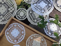 Old stock lace mesh button handmade embroidered lace trim cup cushion pan dining cushion full cotton thread woven pumping DIY flower sheet