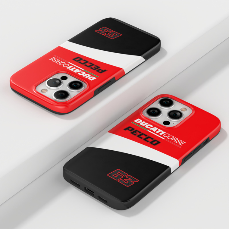 Ducati Corse Pecco 63 Red Black White Pattern iPhone Case
