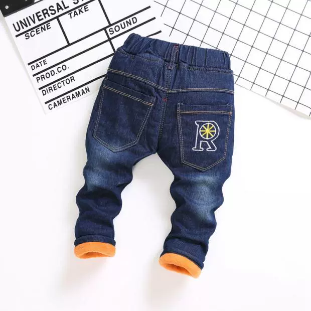 Các mẫu mùa thu đông cho bé trai Quần jeans Hàn Quốc 1-2-3-4 tuổi Quần trẻ em quần mùa xuân quần cộng với quần dài