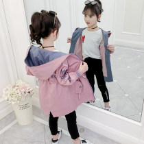 Girl coat Net Red Ocean Spring Spring and Autumn Fashion Princess middle child Spring windbreaker medium length 2021 spring dress