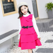 Girls Spring dress 2020 new spring spring princess Dress Sundress child female child skirt red