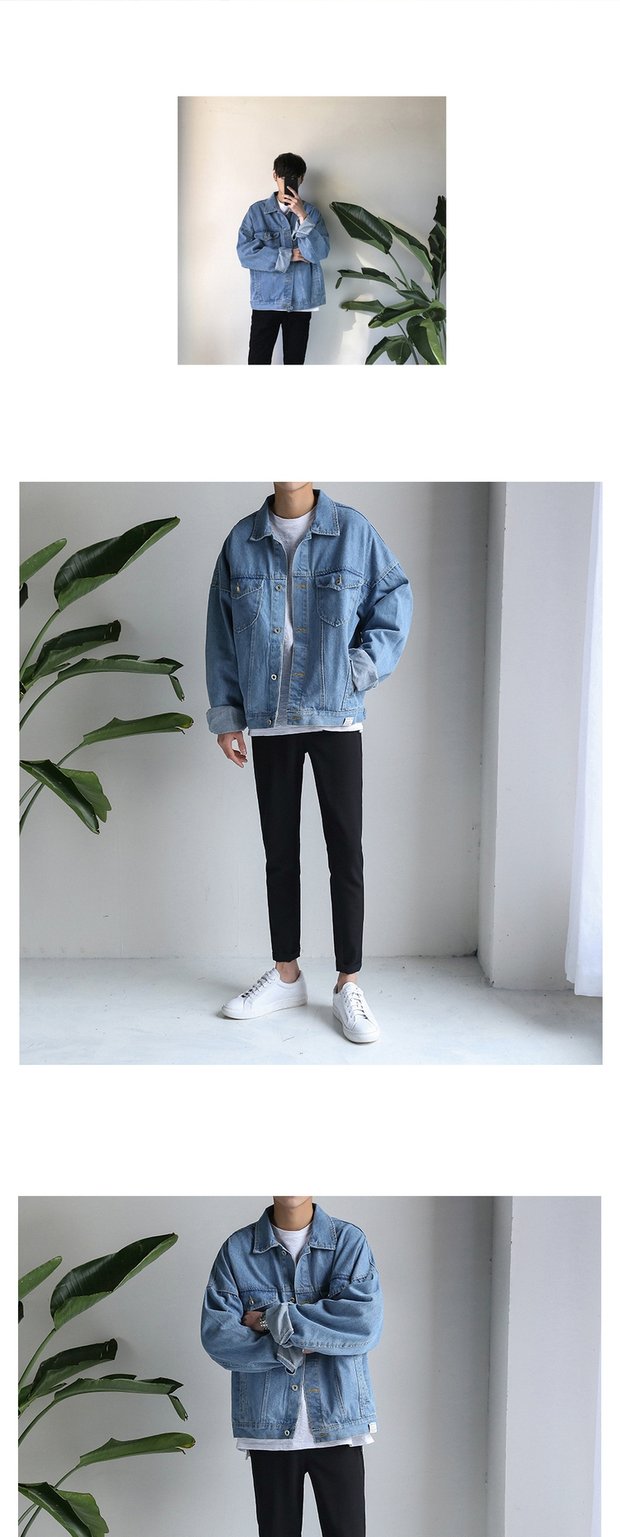 Xu hướng xuân hè áo khoác hoang dã Phiên bản Hàn Quốc của quần lửng ống loe nam sinh đẹp trai áo khoác đen