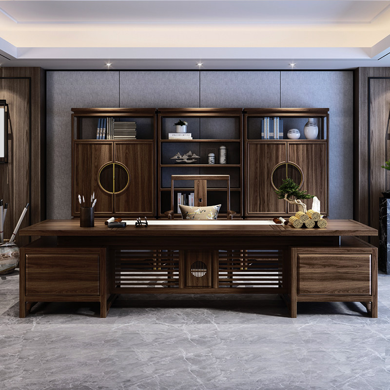 New Chinese style solid wood boss table atmospheric president table tide brand simple desk executive desk office furniture customization