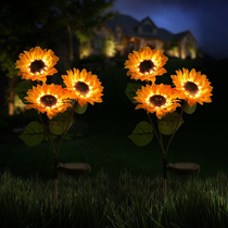 Solar Lamp Outdoor Sunflower Sun Flowers Lighting Patio Landscape Garden Illustrations Waterproofing Smart Grass Terrace Lamp