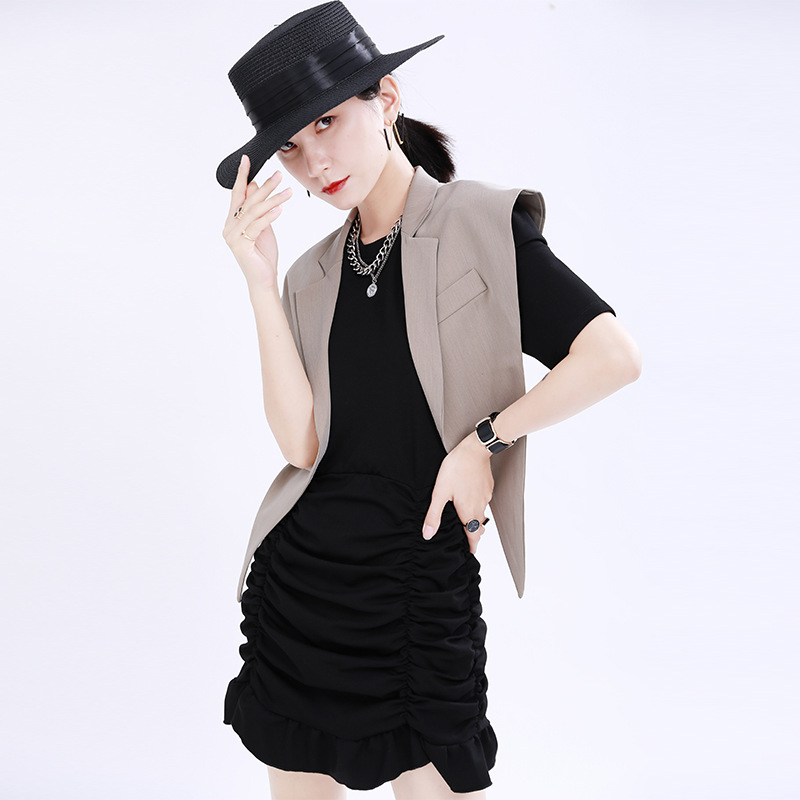 HOTFAN Homemade 2020 HÈ châu Âu và Mỹ WOMENS MẶC OUTER SUIT COLLAR khăn choàng VAI ARMOUR EDITED PHỤ NỮ