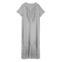 ins hot summer new hollow angel wings lace stitching fishtail ruffle mid-length short-sleeved jumpsuit