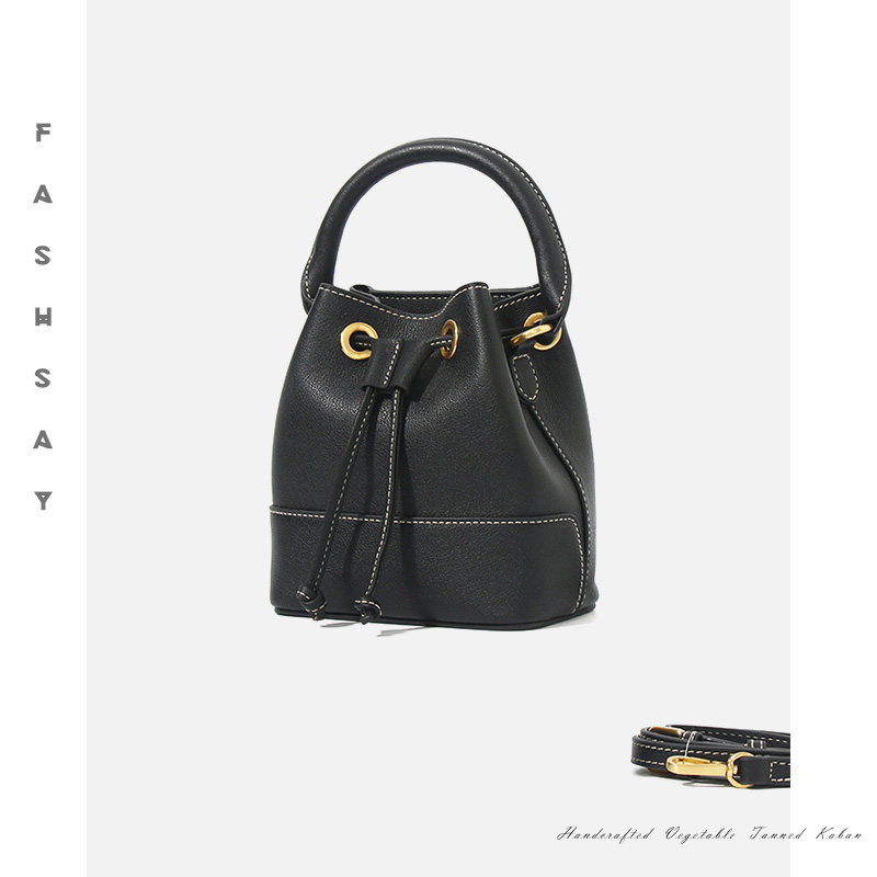 FASHSAY2022 new summer genuine leather woman small and delicate hand small bag with female inclined satchel bucket bag