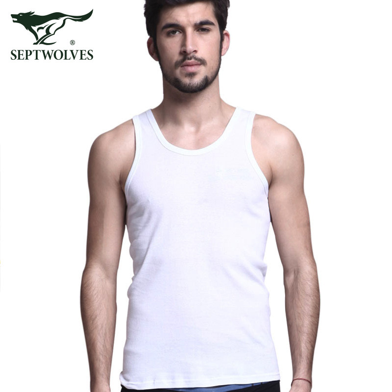 Septwolves men's vest cotton spring and summer I-shaped men's vest fitness sports bottoming shirt tight cotton underwear
