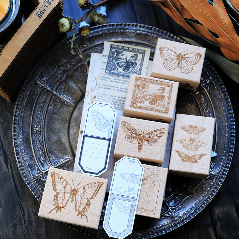 Rabbit Home Journal Salt Series Versatile Light Vintage European and American Style [Breaking the Shell and Coronation] Beech Wood Stamp