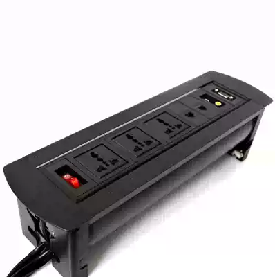 Multimedia desktop socket Multi-function office meeting room countertop information box Electric manual flip cable management box
