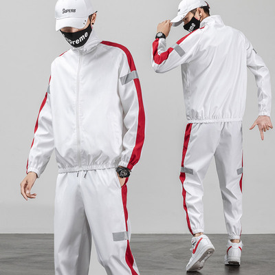 潮牌圆领卫衣男休闲套装2020新款