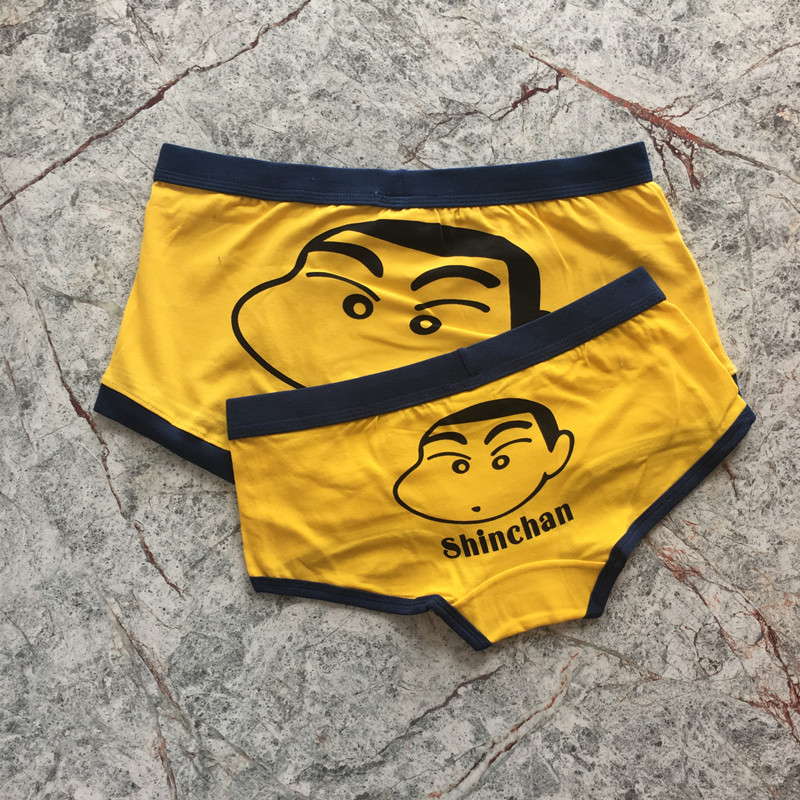 Wax Pen Small New Korean Version Cartoon Cute Pure Cotton Men's Underwear Personality Fashion Four Corner Pants Head Women Triangle Pants Head