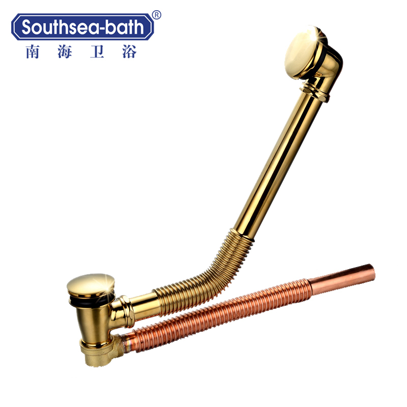 Nanhai Bathroom Factory Direct Sales Chrome-Plated Single-Tube Cast Iron Bathtub Drain Accessories Drain Outlet Drainer