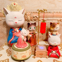 Ancient court style cat ornaments Emperor Meow Emperor Empress resin ornaments Wedding gifts High-end birthday gifts