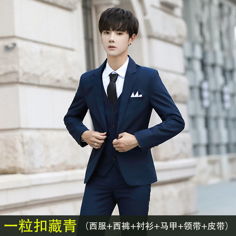 ティーンエイジャーの高校生の大人のドレススーツの男子学生フォーマルスーツスーツ男性スリムジャケット黒セット