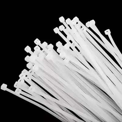 Self-locking nylon cable ties, plastic bundled cable ties, wire finishing belts, black and white, long, short, large, medium and small