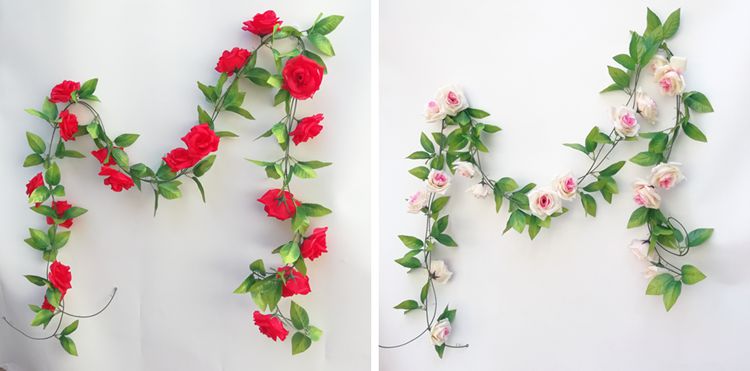 Điều hòa không khí ống tắc mô phỏng hoa hồng mây trang trí bọc nhựa cây nho lá sưởi ấm ống cống trang trí ống - Hoa nhân tạo / Cây / Trái cây hoa giả để phòng khách
