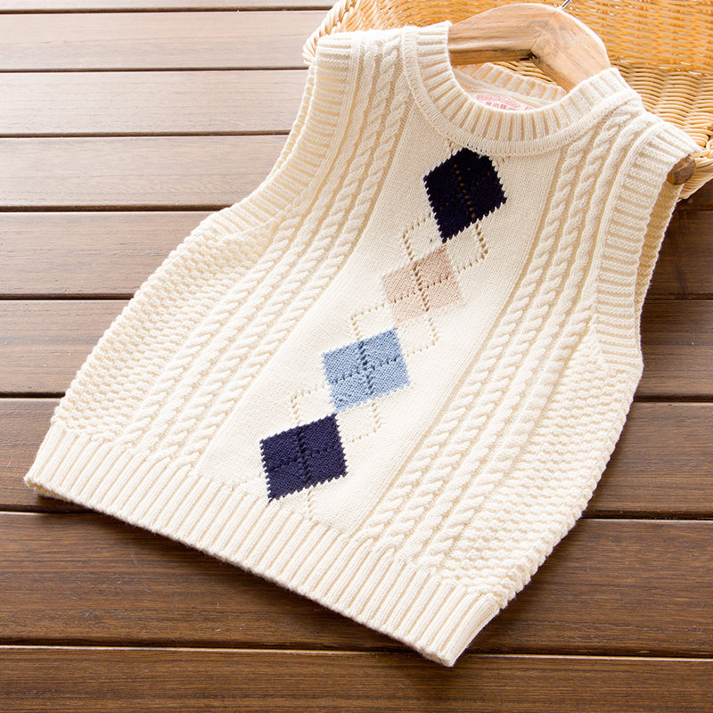 Boy Girl Knit Waistcoat Spring Autumn Boy CUHK Boy Baby Foreign Pie Fur Coat Children Hair Line Vest