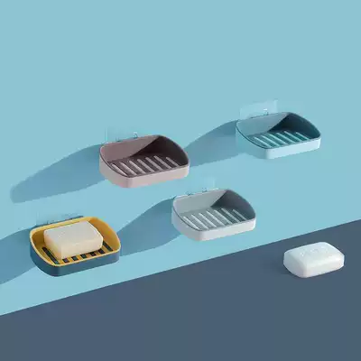  Creative fat box suction cup wall-mounted incense box punch-free double-layer fat box rack Drain powder room shelf 