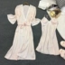 Bộ đồ ngủ gợi cảm của phụ nữ Mùa hè băng lụa mỏng Phần thu thập ngực Ngực Váy ngủ kiểu Hàn Quốc Bộ hai mảnh Hàn Quốc - Đêm đầm Đêm đầm