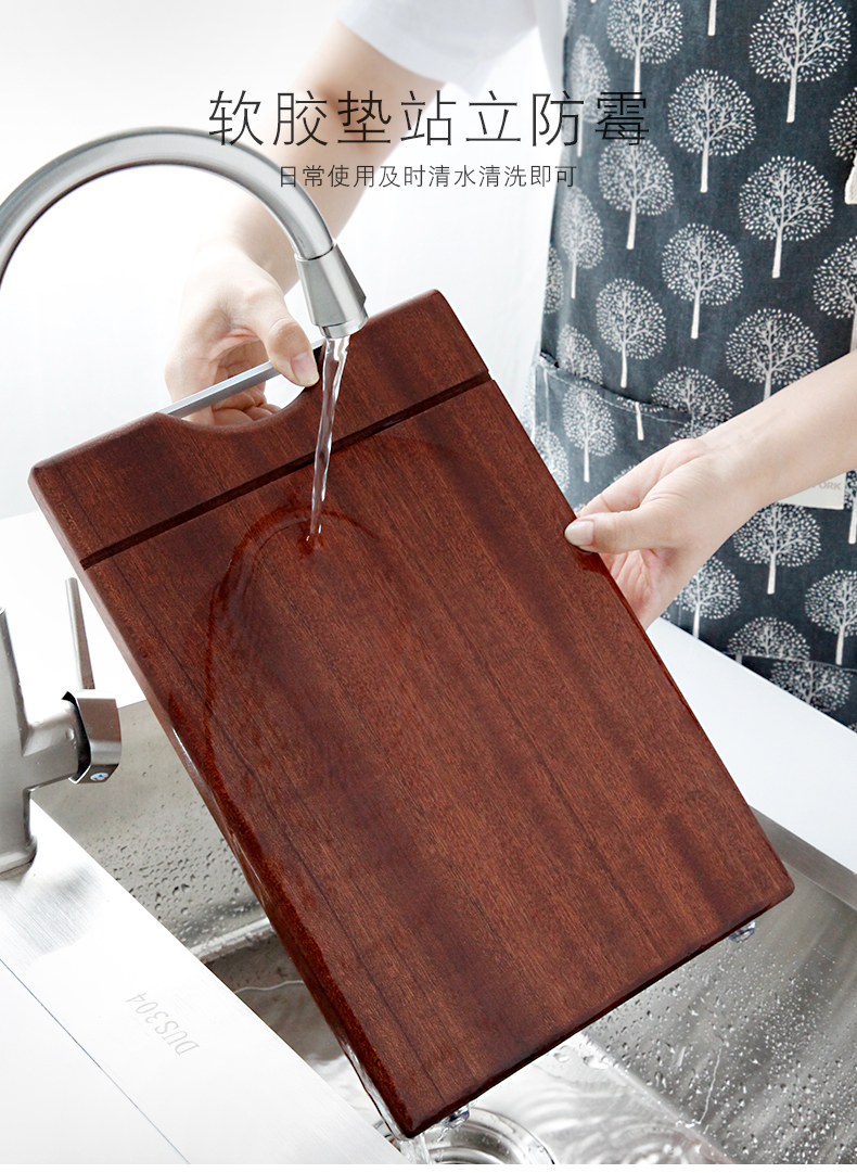 Porcelain show source black ebony board, household whole wood chopping board, kitchen chopping board of real wood board, antibacterial mouldproof chopping block