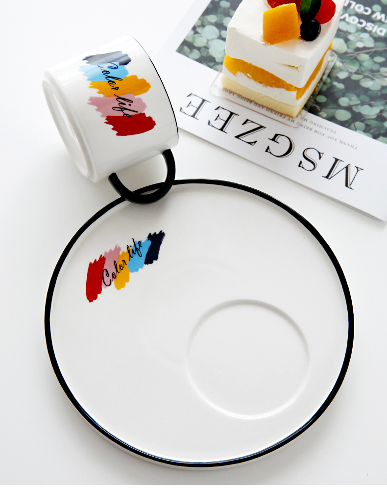 Mark cup Nordic coffee cups and saucers creative office glass ceramic cup a cup of milk for breakfast cup cup suits for