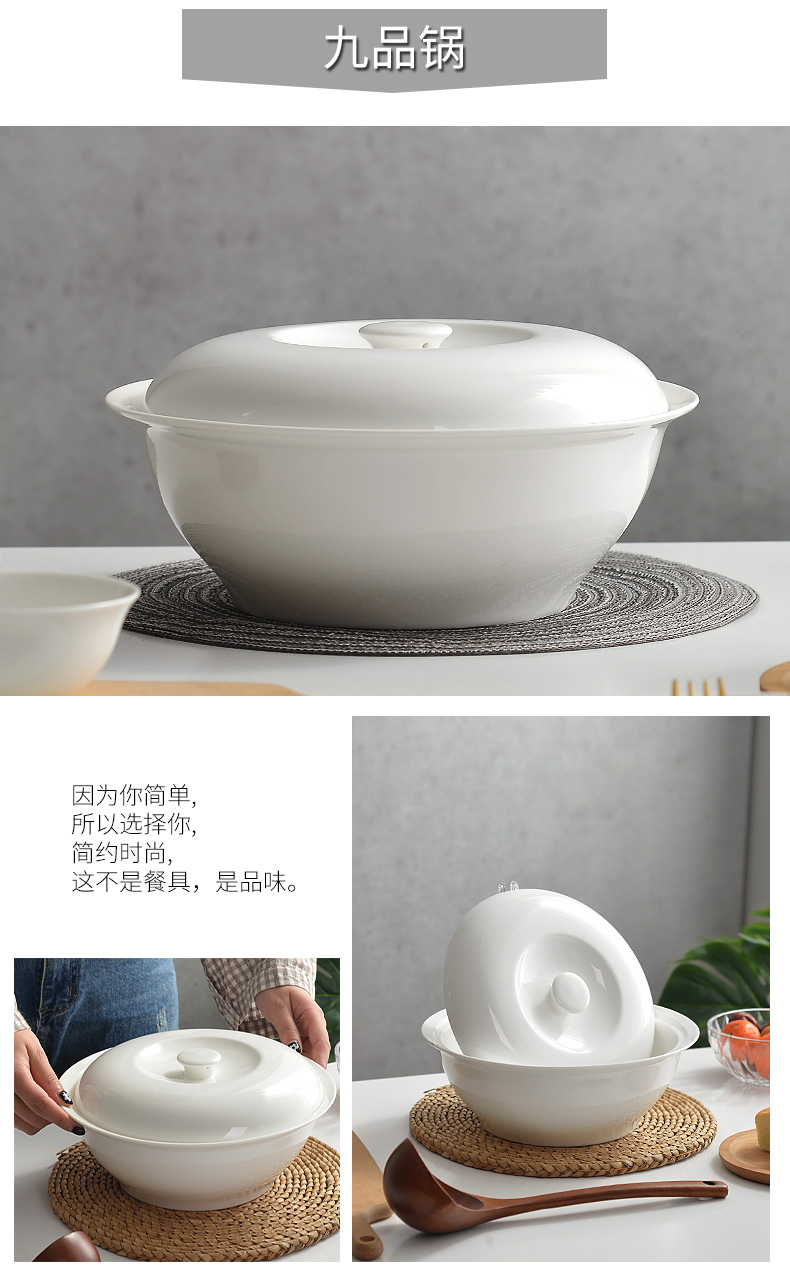 Ipads China 9 inches article POTS bowl rainbow such use large soup basin ceramic bowl with cover big bowl of soup pot cutlery set