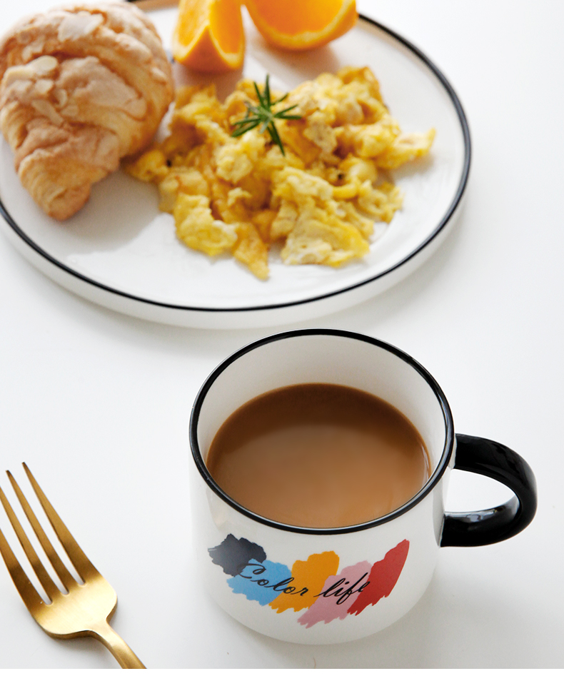 Mark cup Nordic coffee cups and saucers creative office glass ceramic cup a cup of milk for breakfast cup cup suits for
