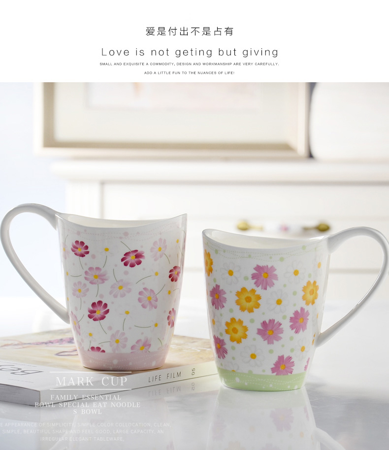 A cup of milk breakfast cup ipads porcelain ceramic keller cup, coffee cup cup creative couples microwave use