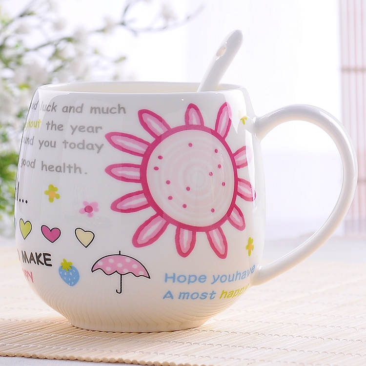 Porcelain show the source of creative mark cup glass ceramic cup couples lovely ipads China cups of coffee cup of milk a cup of tea cups