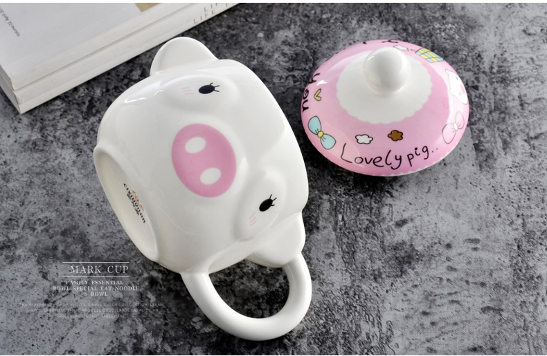 Lovely keller ceramic keller cup coffee cup milk cup with cover cup one creative trend han edition