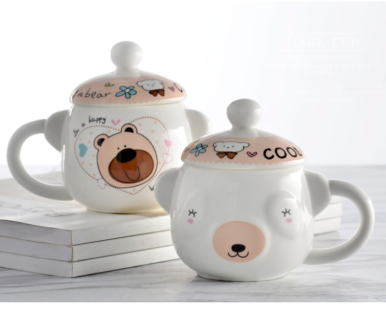 Lovely keller ceramic keller cup coffee cup milk cup with cover cup one creative trend han edition