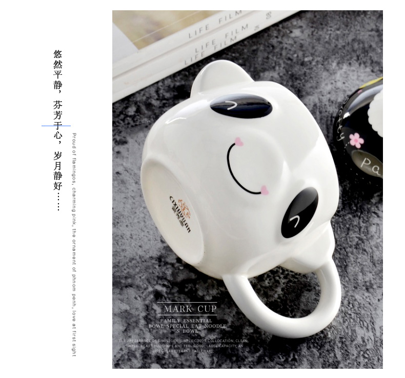 Lovely keller ceramic keller cup coffee cup milk cup with cover cup one creative trend han edition