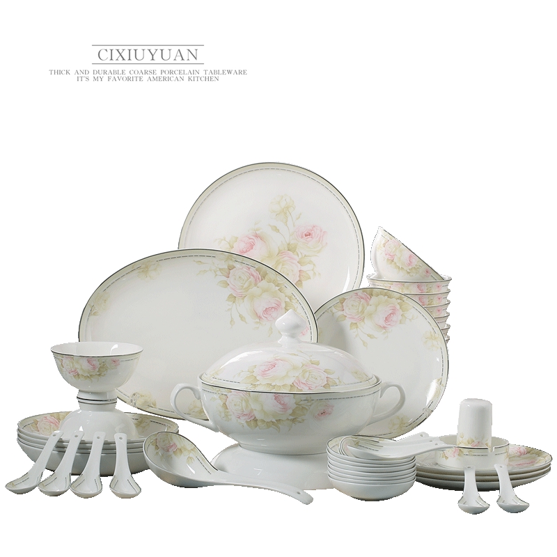 Dishes suit household European jobs Chinese ipads porcelain tableware ceramics Dishes chopsticks combination and contracted and pure and fresh