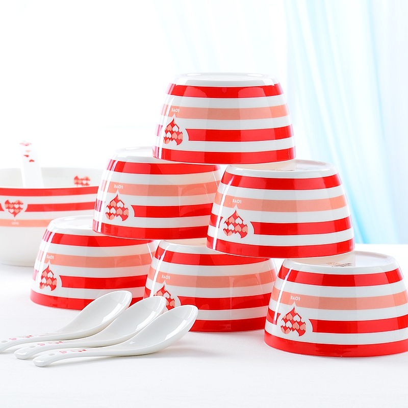 Dishes suit ipads China household use chopsticks cartoon creative Korean tangshan ceramics tableware suit Dishes