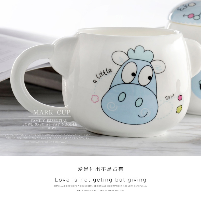 Lovely keller ceramic keller cup coffee cup milk cup with cover cup one creative trend han edition
